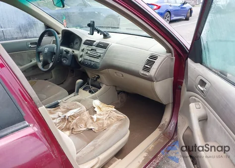 2002 Honda Civic Lx z USA, uszkodzony, nr VIN 2HGES16542H515589